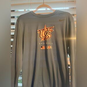 Nike DriFit Light Blue Long Sleeve USA Baseball Tee. Well loved and outgrown.